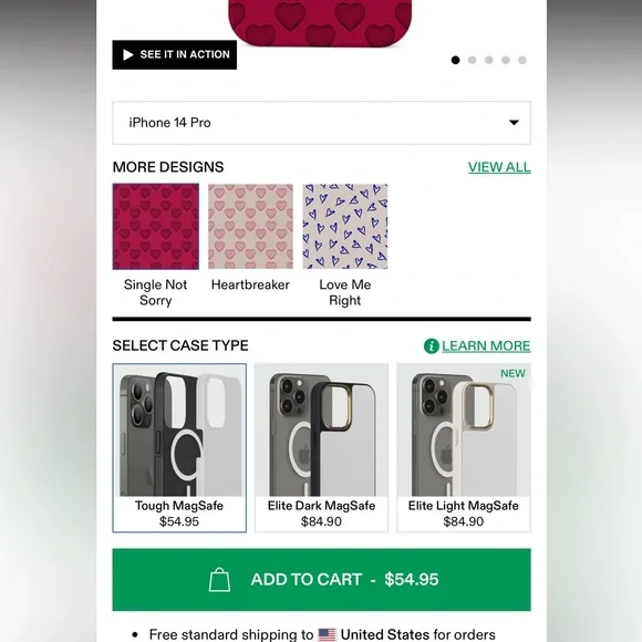 BURGA iPhone 14 Pro Max Heart Case with attached Black Cat Ring - Picture 14 of 15